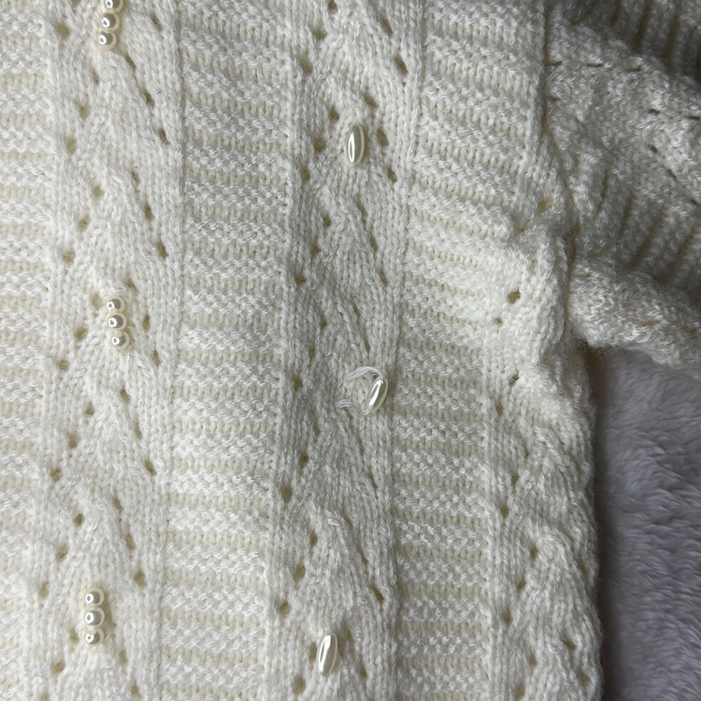 👶🏻Baby Off white Cardigan Made in Mexico Size 2 - Picture 5 of 11
